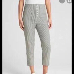 Gap Women's Gray High Rise Stripe Crop Chino Pants size 4p